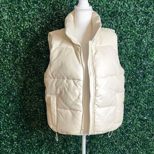 Hollister Satin-Look Light Cream Jacket